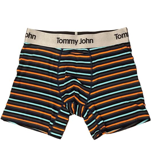Tommy John Second Skin 4” Boxer Brief Striped Modal Cotton Size S - Picture 1 of 4
